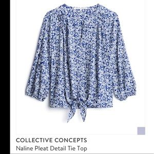 Stitch fix cut blouse. Collective concepts. Blue